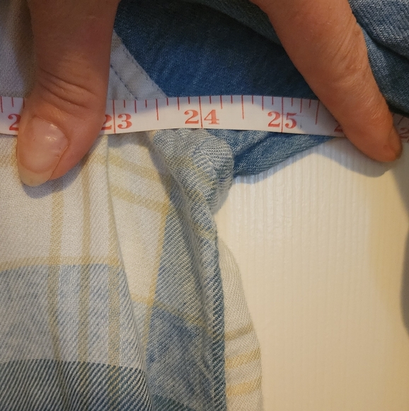 American Eagle Oversized Blue Plaid Denim Shirt Medium - Picture 12 of 12